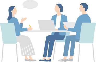 ミーティングをするビジネスパーソン