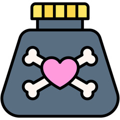 Toxic love icon, Love and heart vector