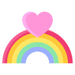 Rainbow icon, Love and heart vector