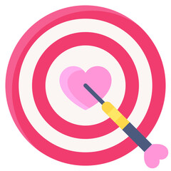 Darts icon, Love and heart vector
