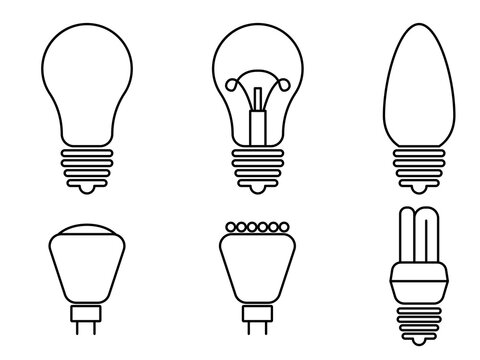 Light bulbs. Bulb icon set. on white background