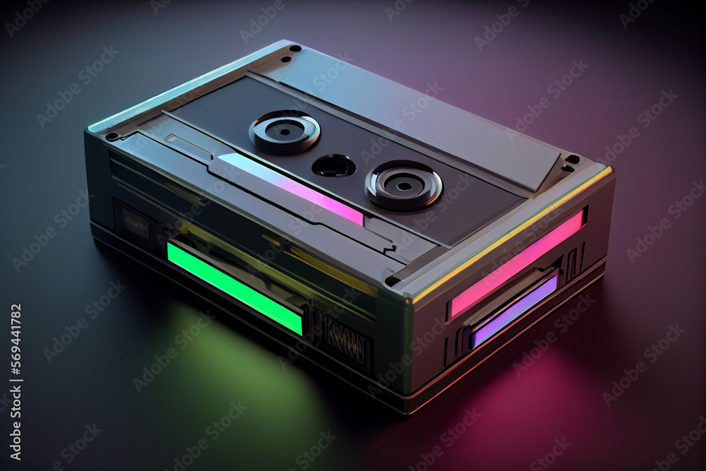 Aufkleber audio cassette tape generative ai technology.