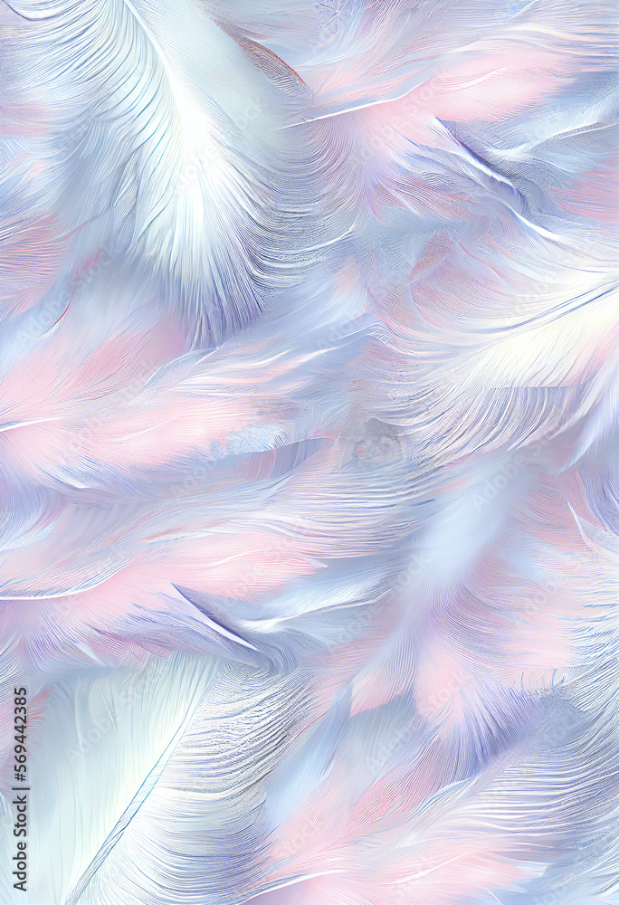 Poster Exotic texture feathers background close up. Soft feathers pattern for your design. 