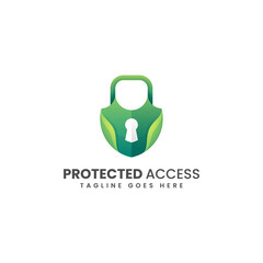 Vector Logo Illustration Protected Access Gradient Colorful Style.