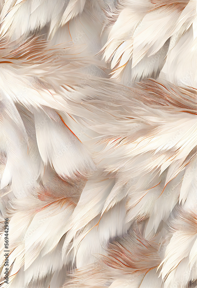 Poster Exotic texture feathers background close up. Soft feathers pattern for your design. 