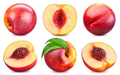 Peach isolated on white background
