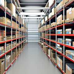 shelves in warehouse