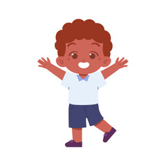 Little Boy character. Elementary School Kids Wearing Uniform Illustration