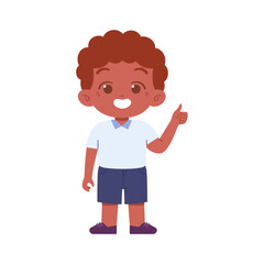 Little Boy character. Elementary School Kids Wearing Uniform Illustration
