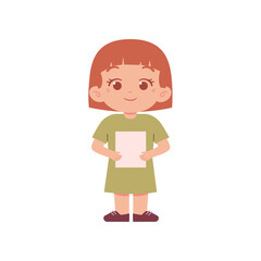 Little girl character. Elementary School Kids Wearing Uniform Illustration