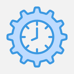 Time management icon in blue style, use for website mobile app presentation