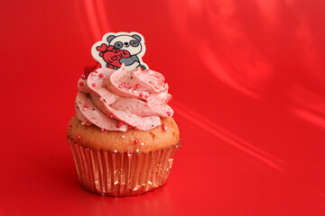 A Strawberry Cup Cake for Valentine's Day