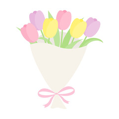 vector background with a bouquet of tulips for banners, cards, flyers, social media wallpapers, etc.