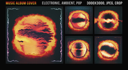 Music Album Cover for the Web Presentation. Vinyl and CD DVD  artwork design. Abstract colorful background and space.  Posters, banners, book. Digital distribution. Electronic Music, Pop, Ambient 
