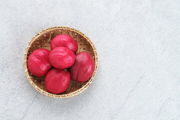 Mahkota dewa (Phaleria macrocarpa) used as traditional medicine. This plant is a native Indonesian plant originating from Papua. Selected focus
