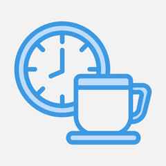Obraz premium Coffee break icon in blue style, use for website mobile app presentation