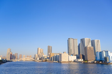 Fototapeta premium 東京竹芝桟橋から見た夕景