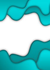Simple poster or flyer templates background with artistic and modern cyan liquid patterns. Suitable for the announcement purposes of business and advertising. A4 paper size. Available for text.