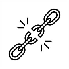 hyperlink icon, A broken link or broken seo backlink vector illustration on white background