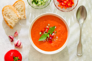 Gazpacho soup. Traditional spanish cold tomato soup.