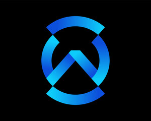 Letter W Initials Colorful Gradient Blue Color Bright Circle Round Simple Modern Vector Logo Design