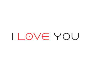 I love you 3 words creative design template elements 