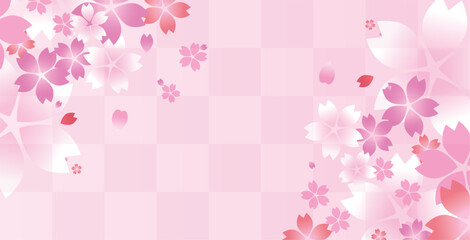 桜　春　花びら　フレーム枠
