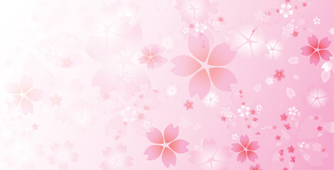 桜　春　花びら　フレーム枠
