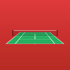 3d tennis court vector graphics