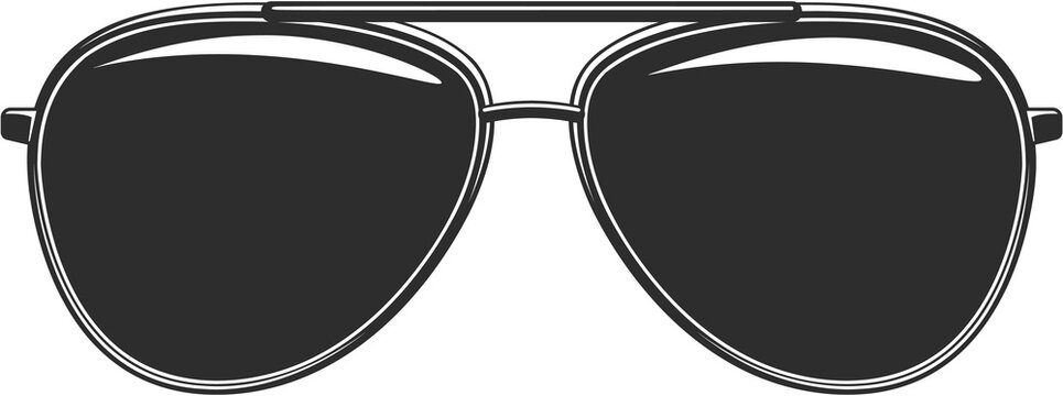Sunglasses accessory to protect eyes from bright sun, fashionable part of male and female looks monochrome vintage illustration