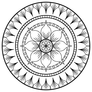 Luxury pattern mandala. Mandala coloring page. Adult Coloring Page. Mandalas art therapy and healing coloring page. Mandala  on white background. Madala art is an intricate and beautiful artform used 