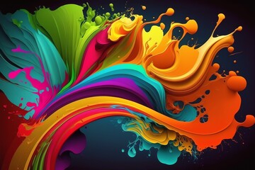 Fototapeta na wymiar Abstract color splash background. Paint splashes. Painting concept. Generative AI