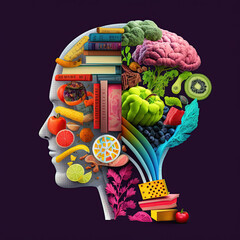 Healthy Mind Intelligence Colorful Collage Inspiration