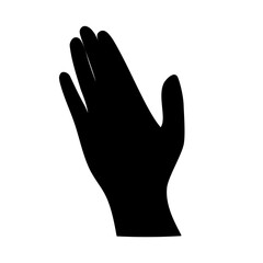 シンプルな左手　片手　ボディーパーツ　シルエット