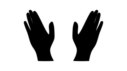 シンプルな右手と左手　両手　ボディーパーツ　シルエット