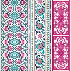wedding card design, traditional paisley floral pattern , royal India	