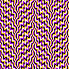 Optical illusion seamless pattern of winding stripes. Repeatable moving texture. Psychedelic abstract wallpaper.