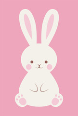 vector illustration of a rabbit sitting for banners, cards, flyers, social media wallpapers, etc.