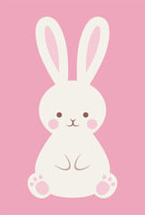 Fototapeta premium vector illustration of a rabbit sitting for banners, cards, flyers, social media wallpapers, etc.