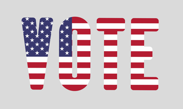 vote word with USA flag