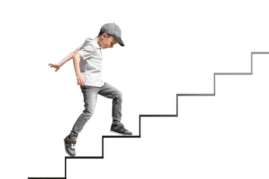 growth business concept. young businessman climbing the career ladder - Powered by Adobe