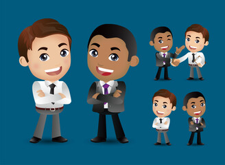 Business couple together and shake hands