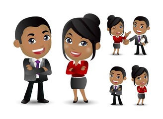 Business couple together and shake hands