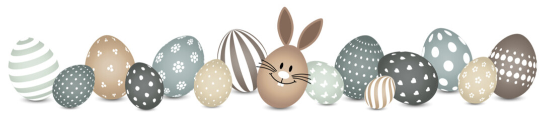 Braunes Hasenei Und Ostereier Muster Banner Naturfarben
