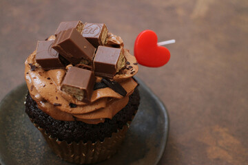 Close up Chocolate Cup For Valentine's Day