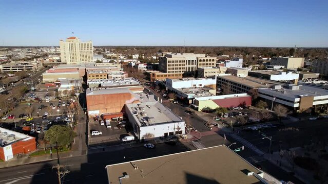 aerial wide shot modesto california