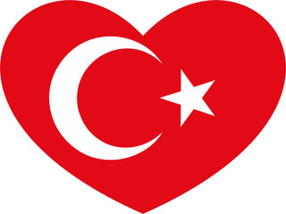 Turkey flag  heart shape 34