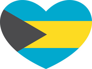 Bahamas flag heart shape 98