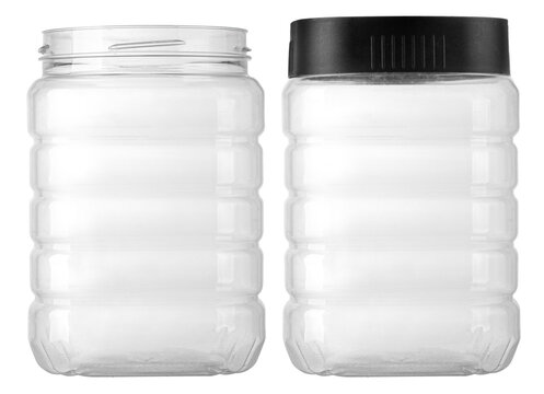 Empty plastic jar isolated