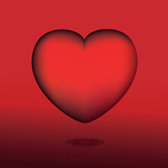 icon like and red heart in a minimalistic cartoon style. button for social networks. vector illustration isolated on red background.